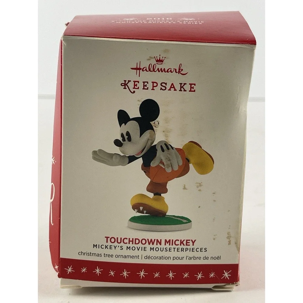 2016 Hallmark Keepsake Christmas Disney Ornament-Touchdown Mickey-Artist Crafted